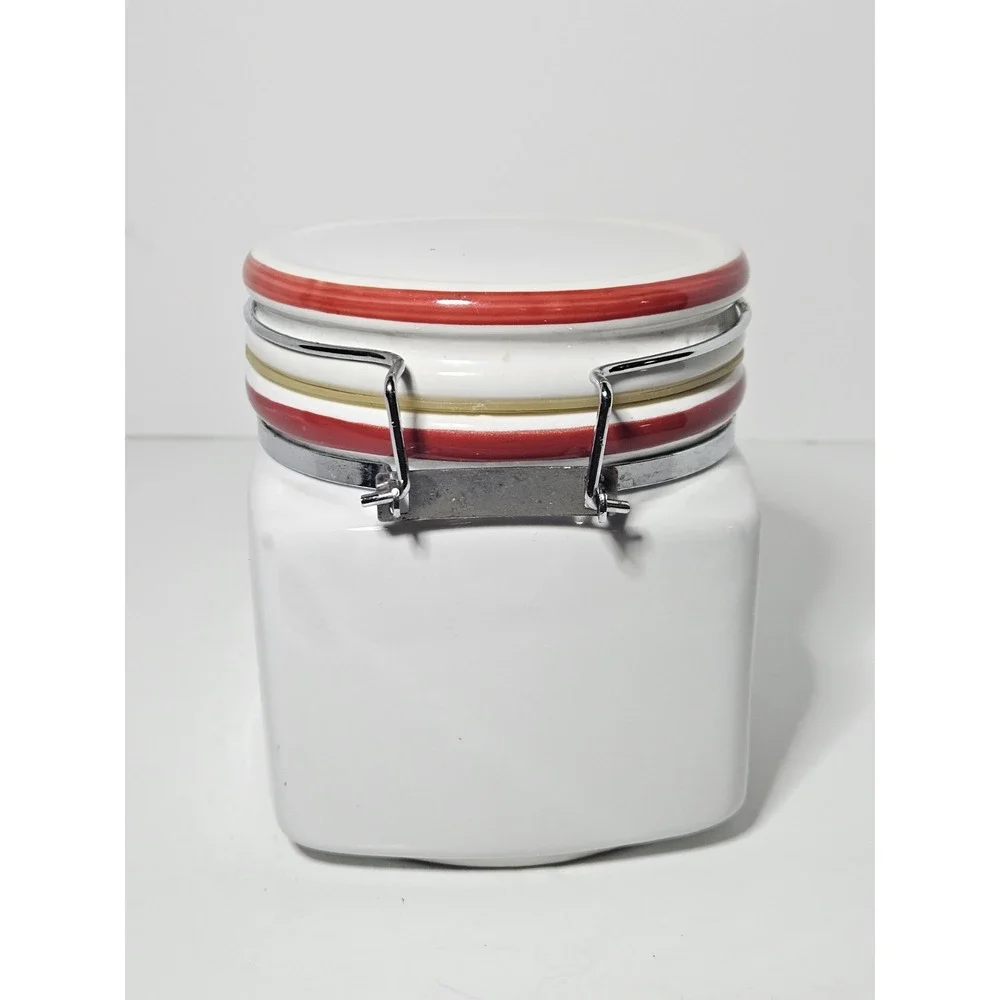 Gingerbread Recipe Ceramic Canister Jar Airtight Locking Lid Vintage 5
